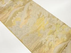 山並みに寺院模様織出し袋帯